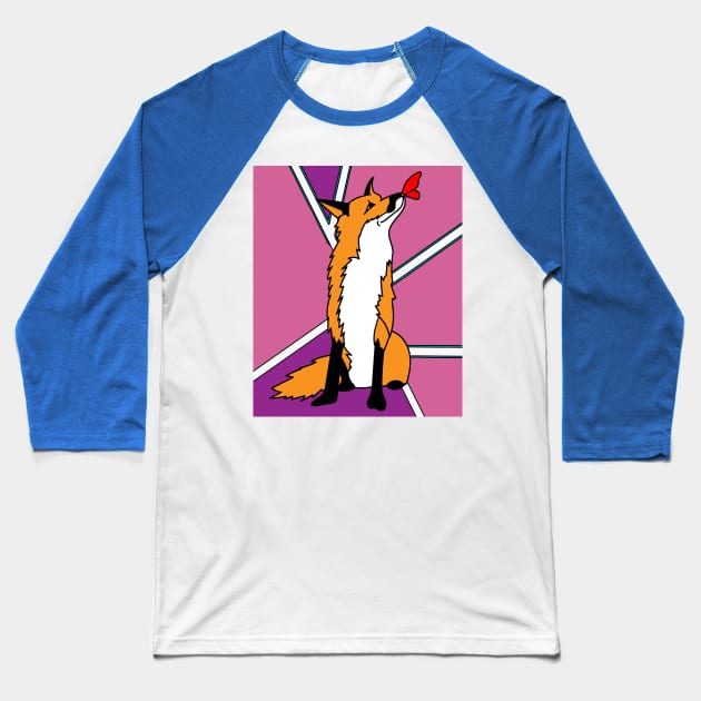 Sweet Retro Vintage Cartoon Fox Baseball T-Shirt by flofin